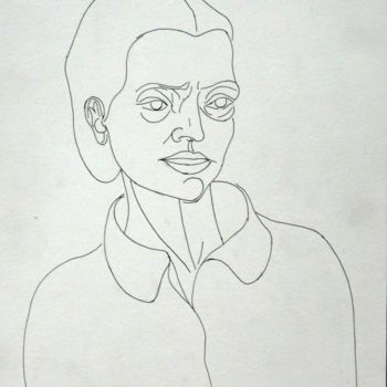Drawing titled "Portret 1" by Rene Jardescu, Original Artwork