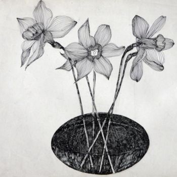 Σχέδιο με τίτλο "Narcise" από Rene Jardescu, Αυθεντικά έργα τέχνης
