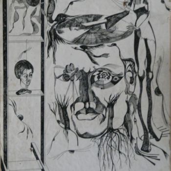 Zeichnungen mit dem Titel "Persistenta memoriei" von Rene Jardescu, Original-Kunstwerk