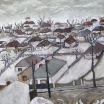Schilderij getiteld "Ulita-in-iarna-70x4…" door Rene Jardescu, Origineel Kunstwerk
