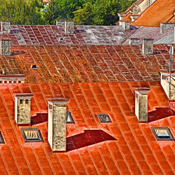 摄影 标题为“toits rouges” 由Jarek Witkowski, 原创艺术品