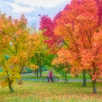 Fotografia intitulada "dans le parc d'auto…" por Jarek Witkowski, Obras de arte originais