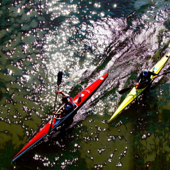 Fotografia zatytułowany „course de kayak / k…” autorstwa Jarek Witkowski, Oryginalna praca