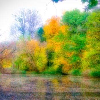 Photographie intitulée "étang d'automne" par Jarek Witkowski, Œuvre d'art originale