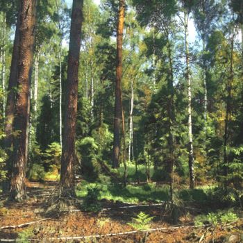 Fotografía titulada "forêt mixte d'été" por Jarek Witkowski, Obra de arte original