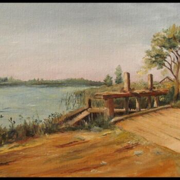 Painting titled "The Lake" by Jarka Drechslerová, Original Artwork, Oil