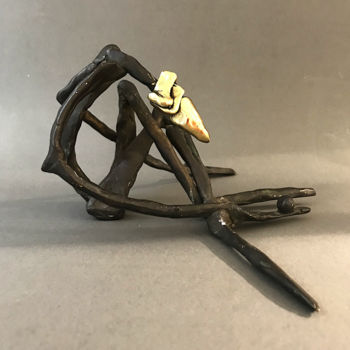 Sculpture titled "Sitting Mym" by Jaromir Gargulak, Original Artwork, Bronze