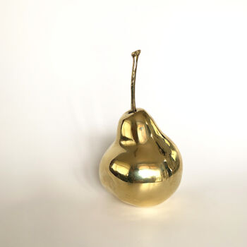 Escultura intitulada "Golden Pear" por Jaromir Gargulak, Obras de arte originais, Bronze