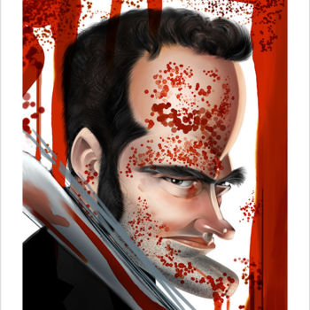 Digitale Kunst getiteld "Quentin Tarantino" door Jarosław Talarski, Origineel Kunstwerk, Digitaal Schilderwerk