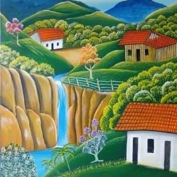 绘画 标题为“Rio entre el valle” 由Jartin Morazan, 原创艺术品, 油