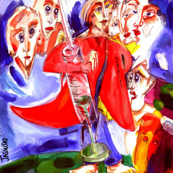 Malerei mit dem Titel "Vaccinator" von Pierre Andrillon (Jasinski), Original-Kunstwerk, Acryl