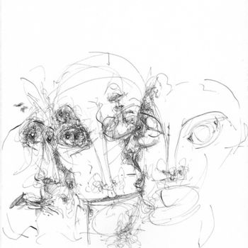 Tekening getiteld "Vivantes" door Pierre Andrillon (Jasinski), Origineel Kunstwerk, Inkt