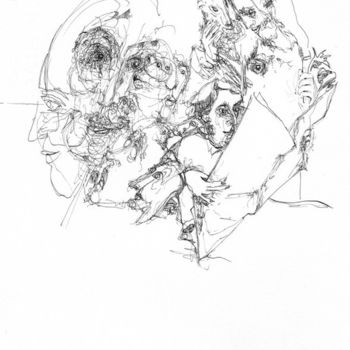 Dibujo titulada "La Place" por Pierre Andrillon (Jasinski), Obra de arte original, Tinta