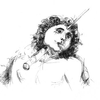 Desenho intitulada "Covid-19 contaminé53" por Pierre Andrillon (Jasinski), Obras de arte originais, Tinta