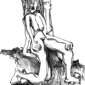 Drawing titled "Sida 19 170321" by Pierre Andrillon (Jasinski), Original Artwork, Ink