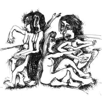 Disegno intitolato "Sida 20 170321" da Pierre Andrillon (Jasinski), Opera d'arte originale, Inchiostro