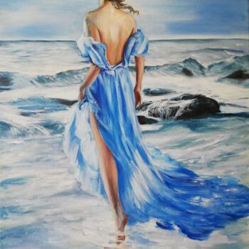Pintura titulada "a walk by the ocean" por Jasmina Vuckovic, Obra de arte original, Acrílico