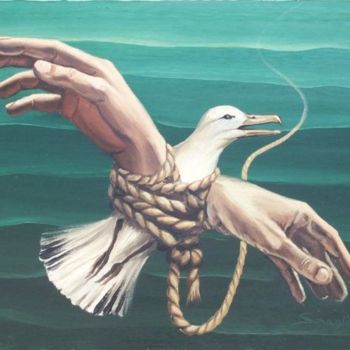 Painting titled "L'albatros" by Jason, Original Artwork, Oil