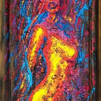 Malerei mit dem Titel "Nudo in rosso 2" von Jason, Original-Kunstwerk, Öl