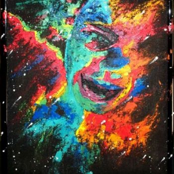 Painting titled "Clown in fiamme" by Jason, Original Artwork, Oil