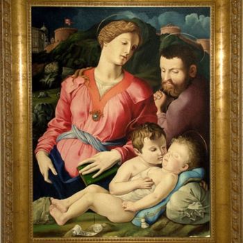 Painting titled "Sacra famiglia con…" by Jason, Original Artwork