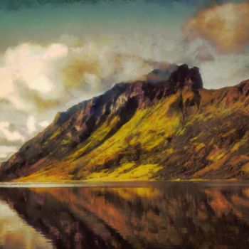Digital Arts titled "The Mountain" by Iamomega13, Original Artwork, Digital Painting