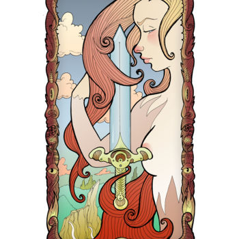 "sword-girl-2.jpg" başlıklı Tablo Jason Wright tarafından, Orijinal sanat