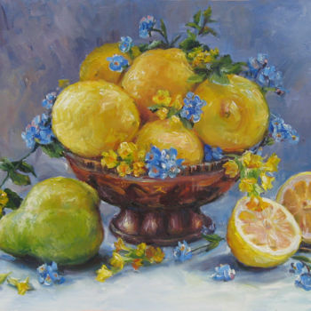 Painting titled "лимоны" by Iuliia Perepelkina, Original Artwork, Oil