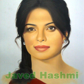 Painting titled "Priyanka Chopra Oil…" by Javed Hashmi, Original Artwork, Oil