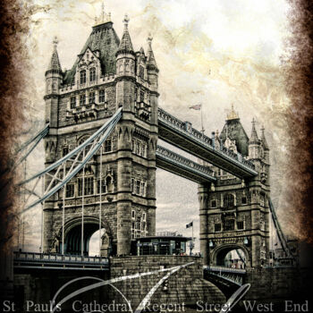 Arte digitale intitolato "Tower Bridge/XL lar…" da Javier Diaz, Opera d'arte originale, Fotografia manipolata