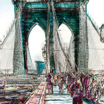 Arts numériques intitulée "Azul New York/XL la…" par Javier Diaz, Œuvre d'art originale, Photographie manipulée