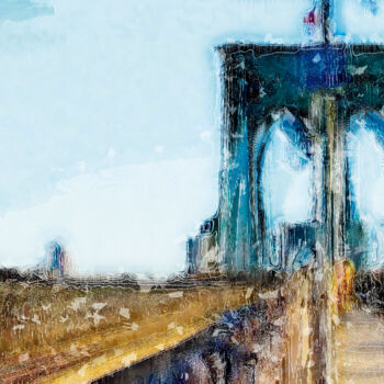 Digital Arts titled "Brooklyn bridge/XL…" by Javier Diaz, Original Artwork, Manipulated Photography