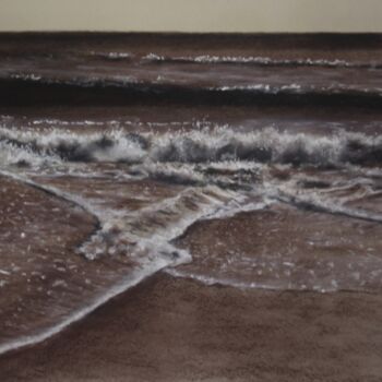 Pintura titulada "En la playa. Contra…" por Javier Ipiña, Obra de arte original, Pastel