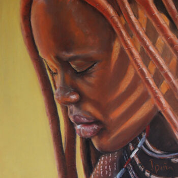 Desenho intitulada "JOVEN HIMBA (NAMIBI…" por Javier Ipiña, Obras de arte originais, Pastel