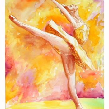 Pintura intitulada "Bailarina" por Javier Lorente, Obras de arte originais