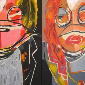 Pintura titulada "Ms and Mr TRAPO in…" por Javiersanchez, Obra de arte original, Oleo