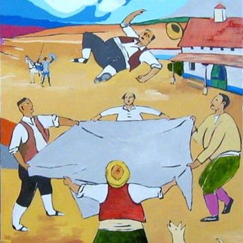 Painting titled "EL MANTEO DE SANCHO" by Javiersanchez, Original Artwork