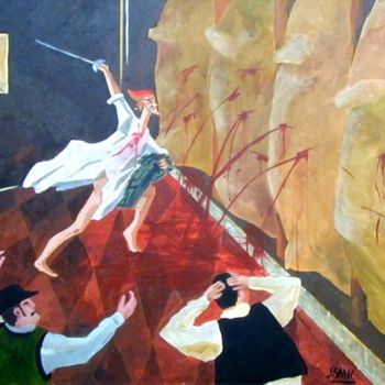 Pittura intitolato "LA BATALLA CON LOS…" da Javiersanchez, Opera d'arte originale