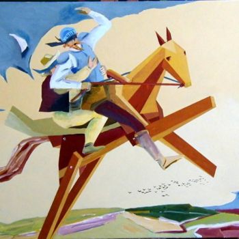 Pittura intitolato "MONTADOS EN CLAVILE…" da Javiersanchez, Opera d'arte originale