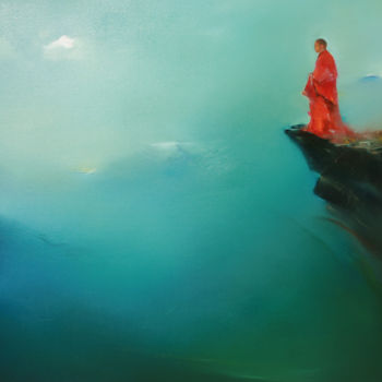 「Stepping on Heavens…」というタイトルの絵画 Javkhaaによって, オリジナルのアートワーク, オイル
