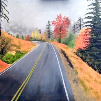 Malarstwo zatytułowany „Mountain Road” autorstwa Murad Jawed, Oryginalna praca, Olej