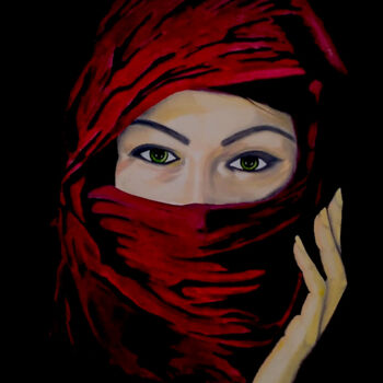 Painting titled "Portrait of a woman" by Murad Jawed, Original Artwork, Oil