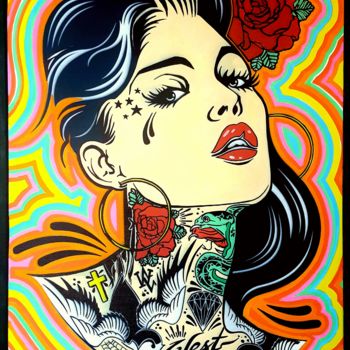 Painting titled "Faith & Roses" by Jawz, Original Artwork, Other
