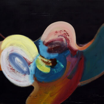 Schilderij getiteld "Blob Series No.07" door Jay Chung, Origineel Kunstwerk, Olie Gemonteerd op Frame voor houten brancard