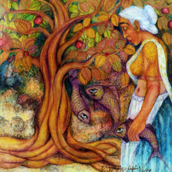 Painting titled "Fisher Women" by Jayabalan Dhamodran, Original Artwork, Oil