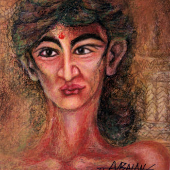 Painting titled "Religious Women" by Jayabalan Dhamodran, Original Artwork, Oil