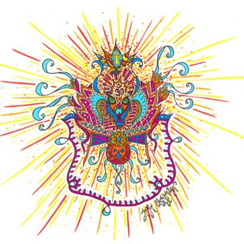 Rysunek zatytułowany „Jaya Jaya Shiva Sha…” autorstwa Jaya Bhagavan, Oryginalna praca, Atrament