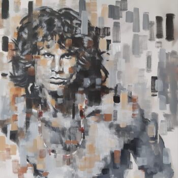 Malarstwo zatytułowany „Jim Morrison” autorstwa Jayenneart, Oryginalna praca, Akryl Zamontowany na Drewniana rama noszy
