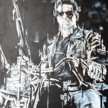 Картина под названием "Terminator 2, movie…" - Jayenneart, Подлинное произведение искусства, Акрил Установлен на Деревянная…