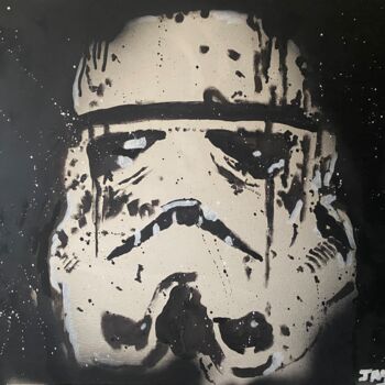 Painting titled "Stormtrooper" by Jayfray, Original Artwork, Acrylic Mounted on Wood Stretcher frame